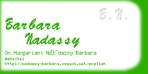 barbara nadassy business card